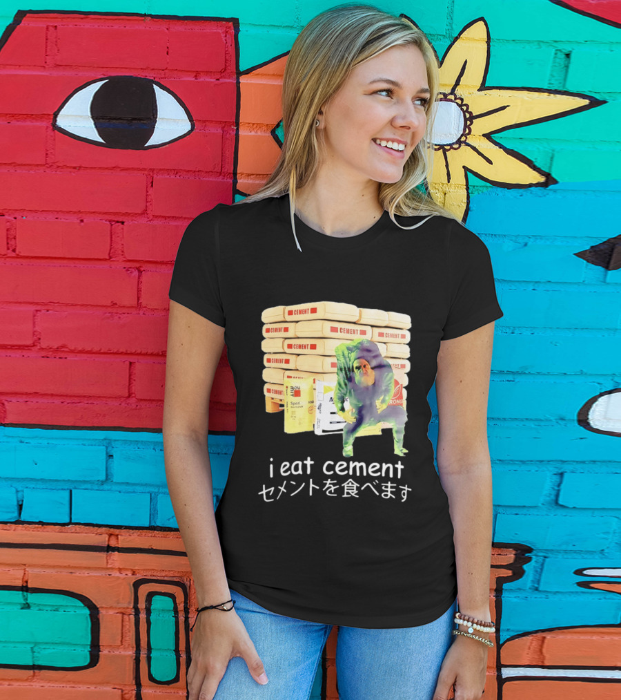 I Eat Cement Cement Bags Stack Monster T-Shirt