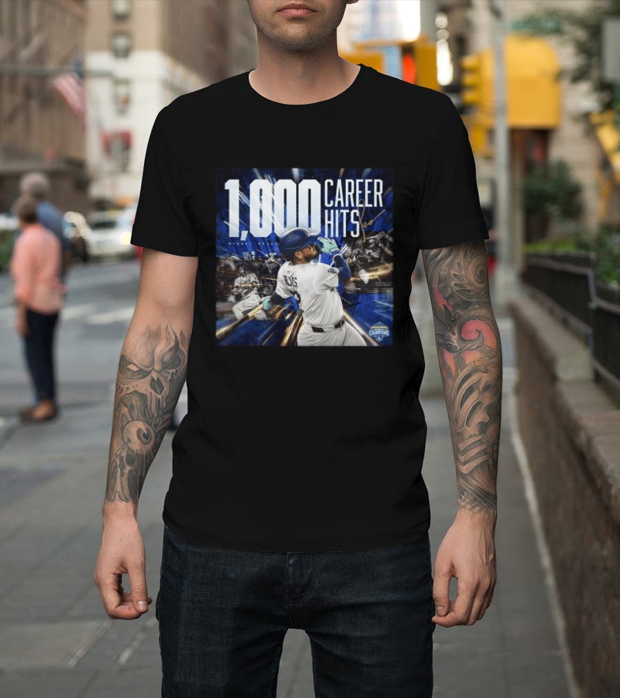 1000 Career Hits Dodgers MLB Champions Celebrating Milestone T-Shirt