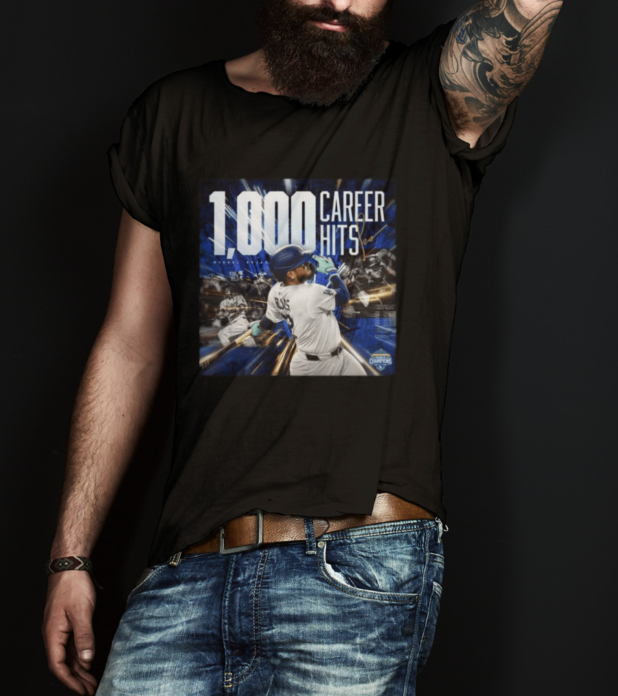 1000 Career Hits Dodgers MLB Champions Celebrating Milestone T-Shirt