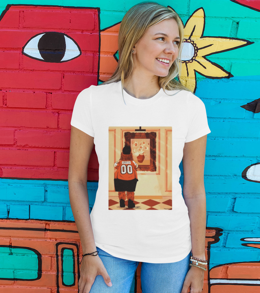 Gritty Philadelphia Flyers Meets Vincent Van Gogh Sunflowers Museum Exhibit T-Shirt