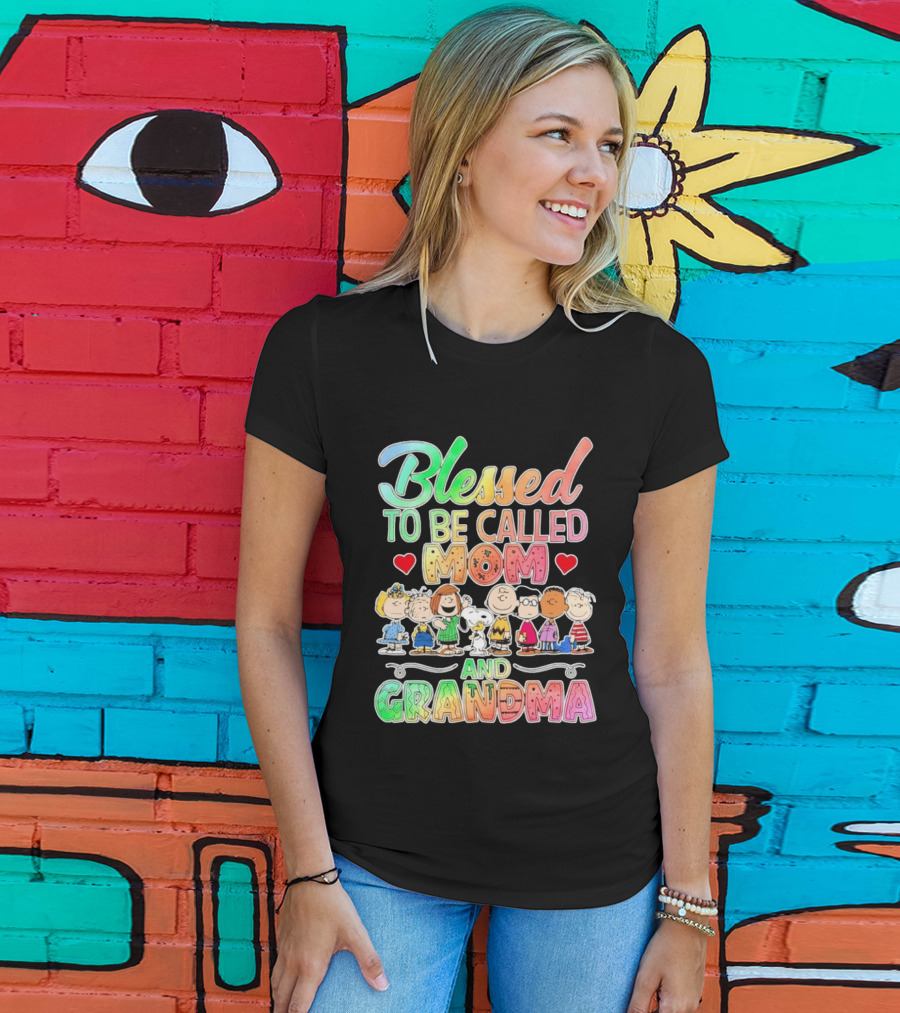 Blessed To Be Called Mom And Grandma Peanuts Characters T-Shirt