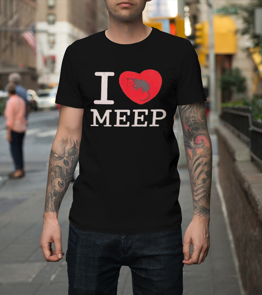 I Love Meep Red Heart Opossum T-Shirt