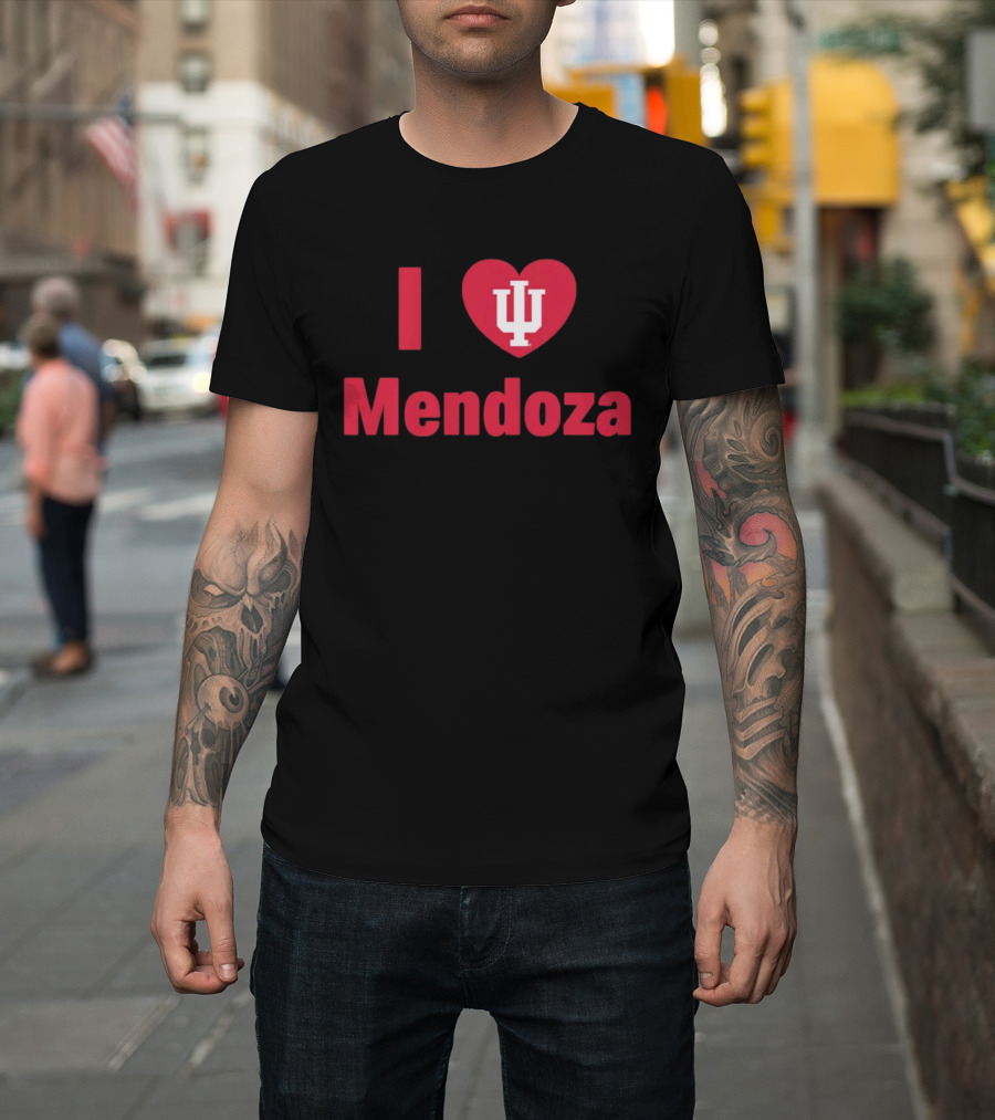 Indiana Hoosiers Football I Love IU Mendoza T-Shirt