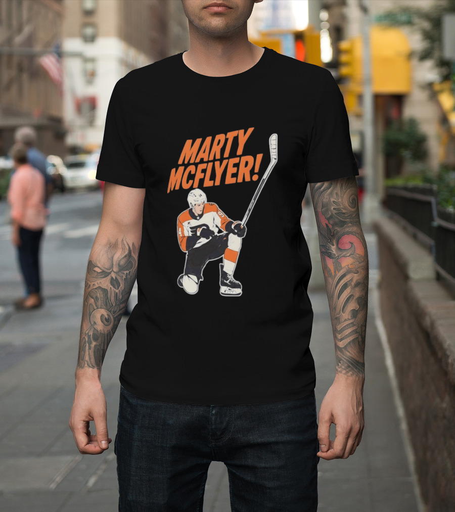 Marty McFlyer Philadelphia Flyers Hockey NHL 2026 Retro Mashup T-Shirt