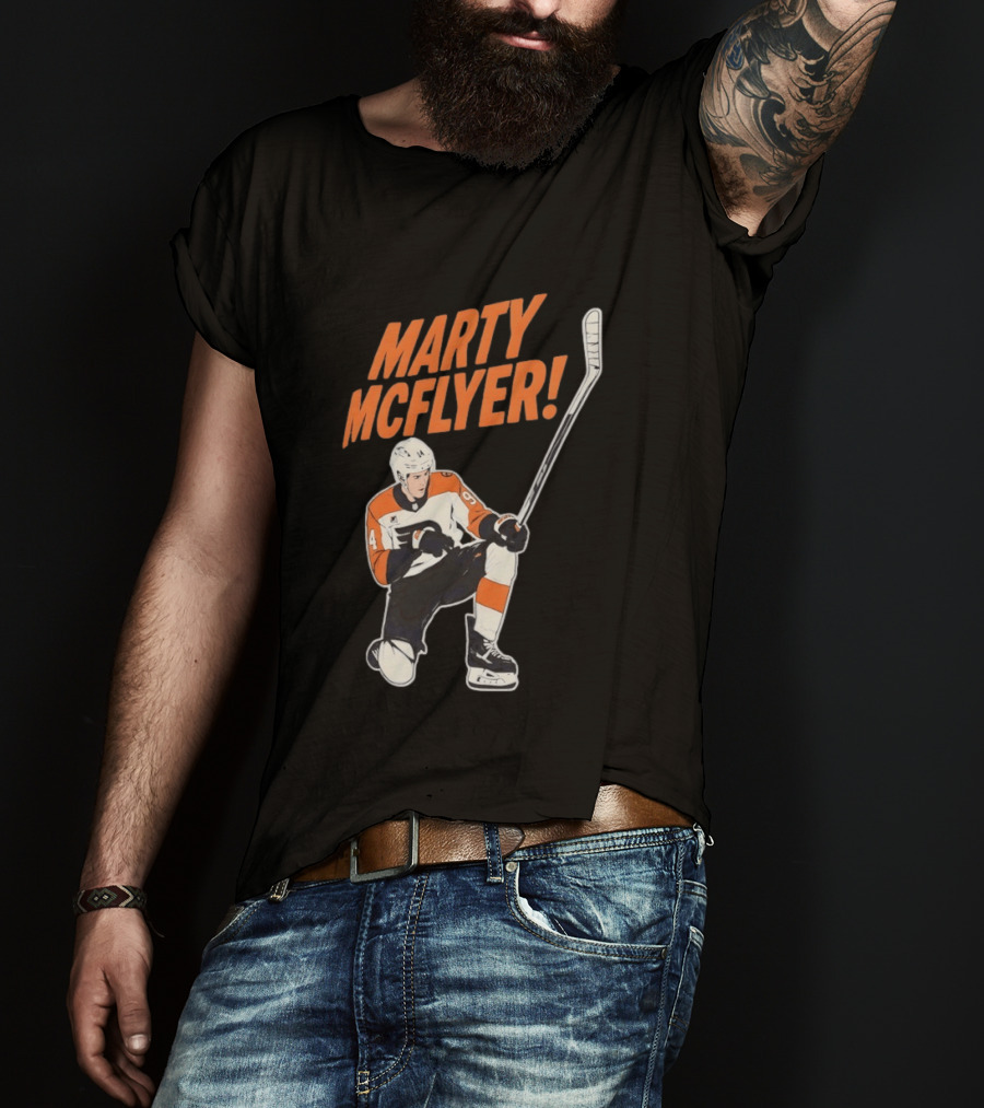 Marty McFlyer Philadelphia Flyers Hockey NHL 2026 Retro Mashup T-Shirt