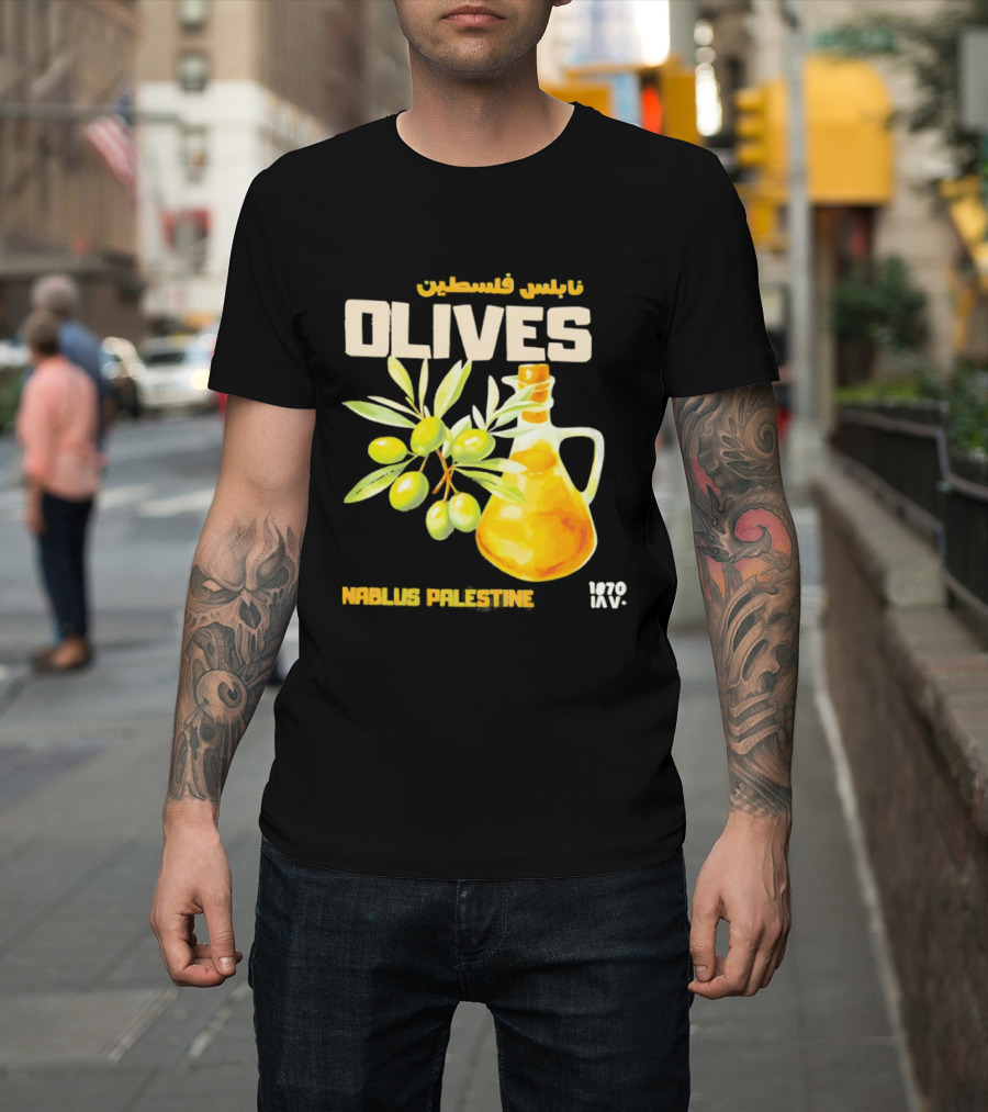 Nablus Palestine Olives 1870 Vintage Olive Oil Heritage T-Shirt