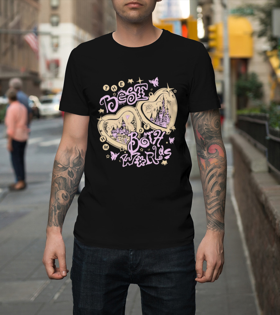 The Best Of Both Worlds Hearts Butterflies Castle Stars T-Shirt