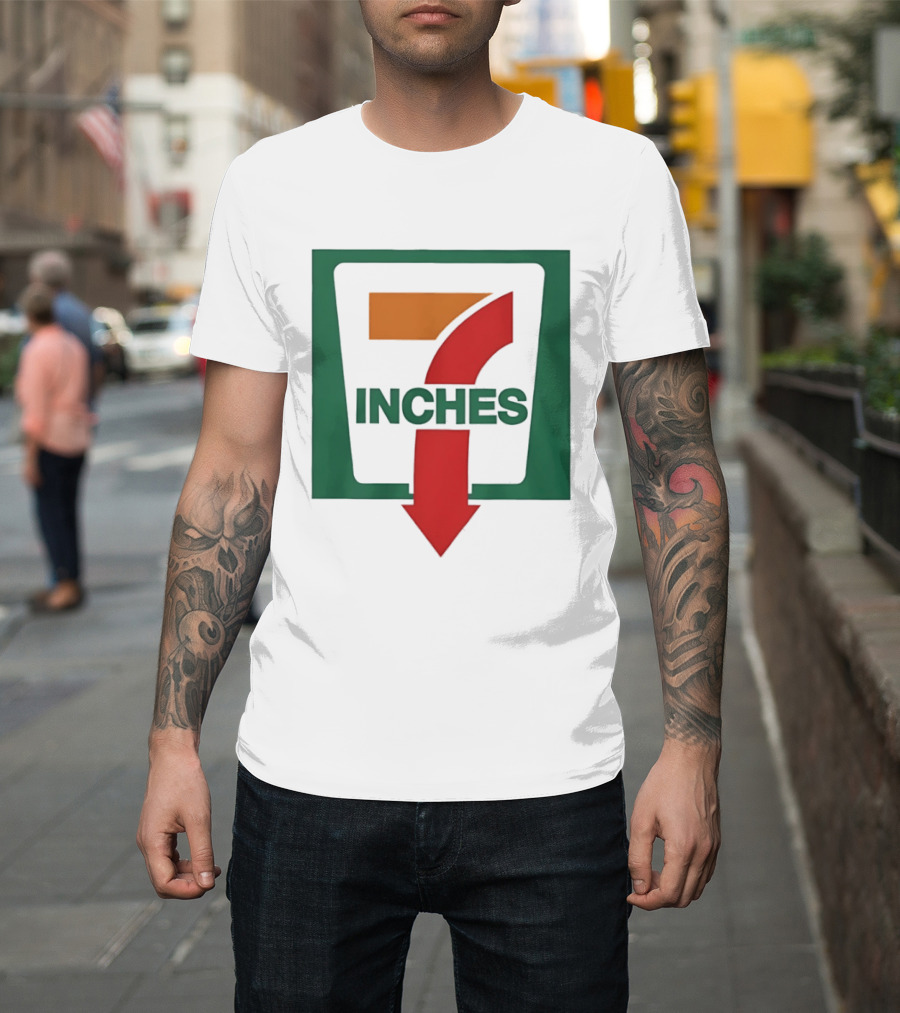 7 Inches Down Arrow Logo In Green And Red T-Shirt