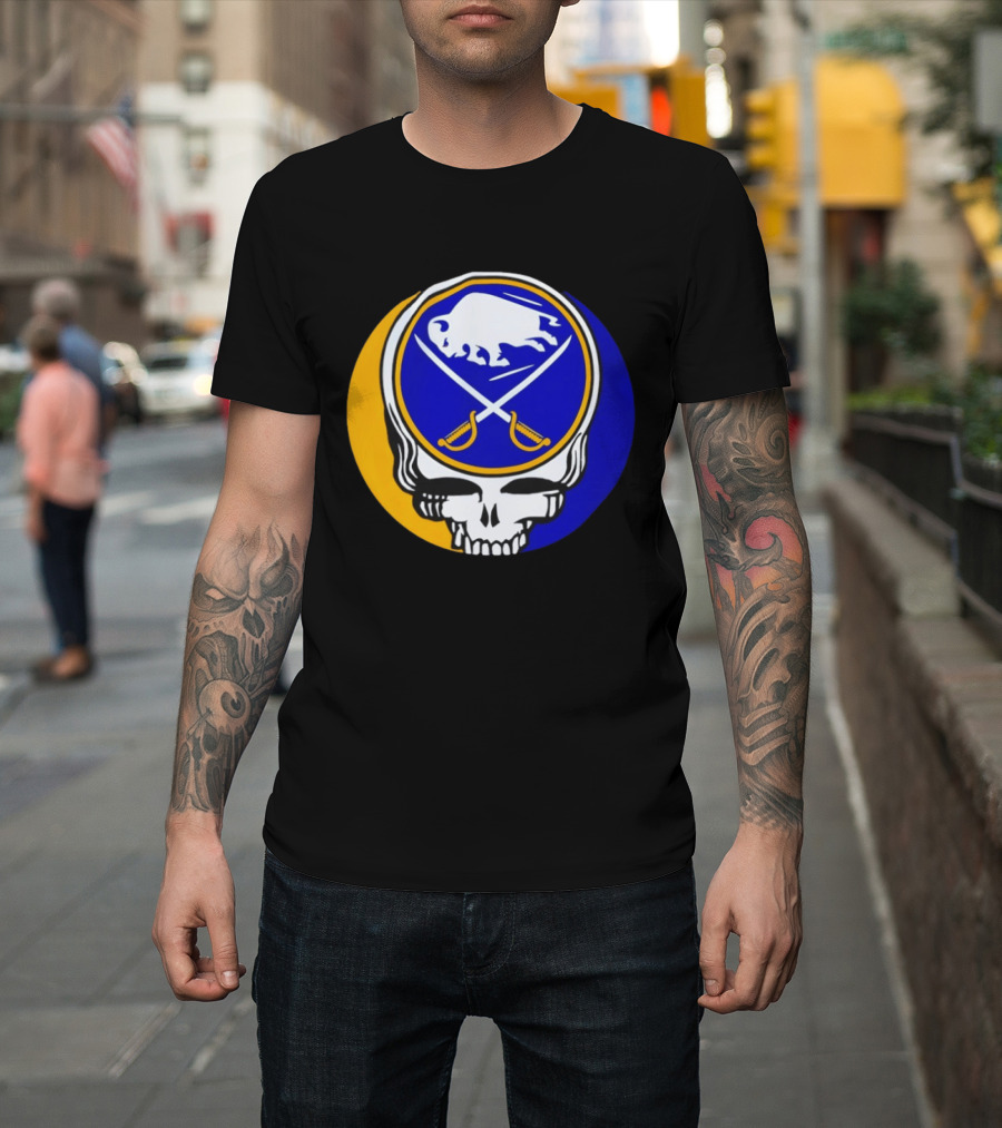 Buffalo Sabres Grateful Dead Steal Your Face Hockey 2026 Collaboration T-Shirt