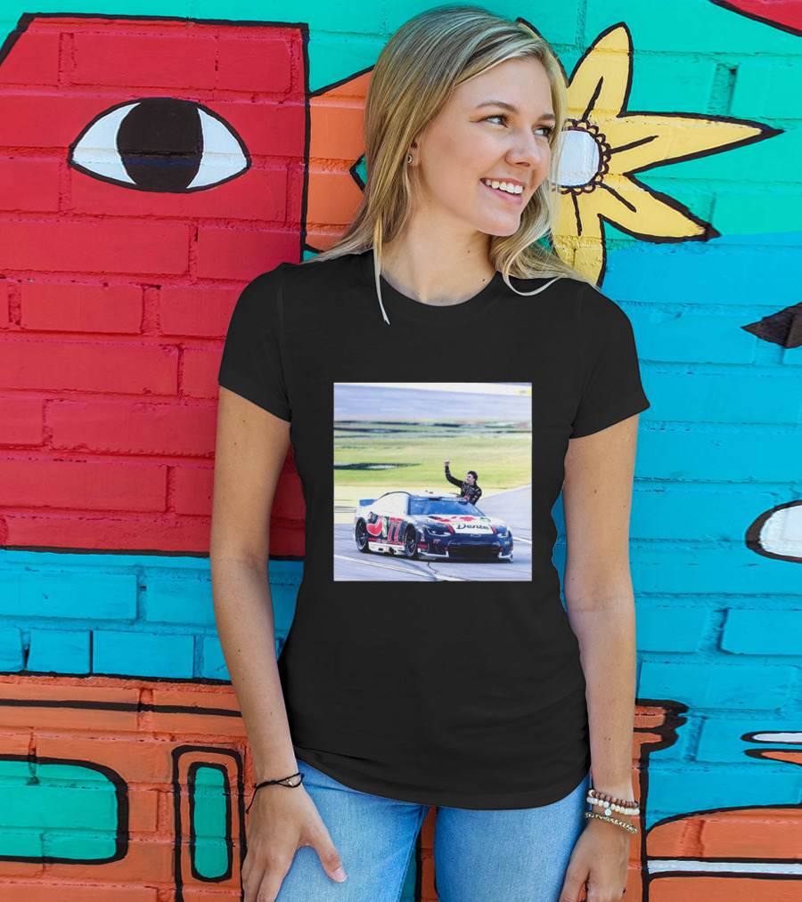 Carson Hocevar First Win Nascar Cup Series 2026 Talladega Number 77 Car Victory Celebrating Dente T-Shirt