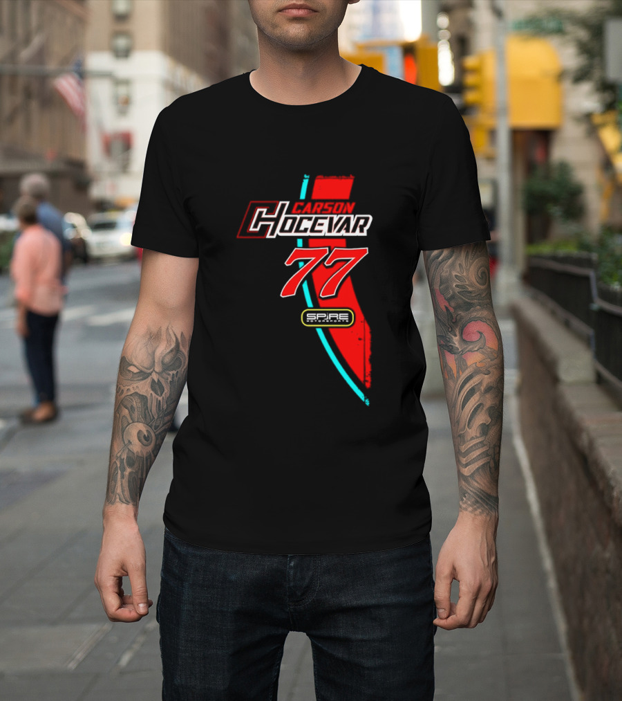 Carson Hocevar 77 Red Blue Spire Motorsports Nascar 2026 T-Shirt