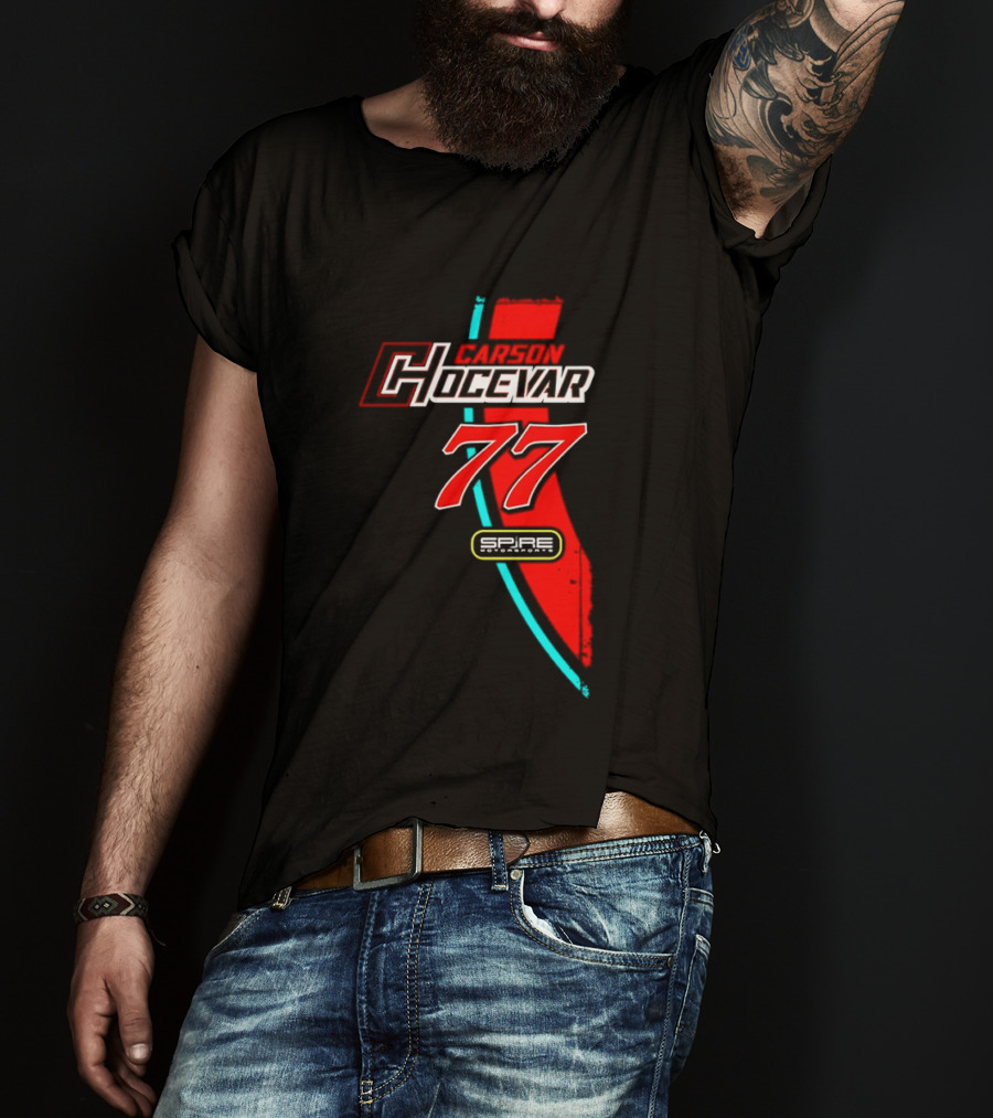 Carson Hocevar 77 Red Blue Spire Motorsports Nascar 2026 T-Shirt