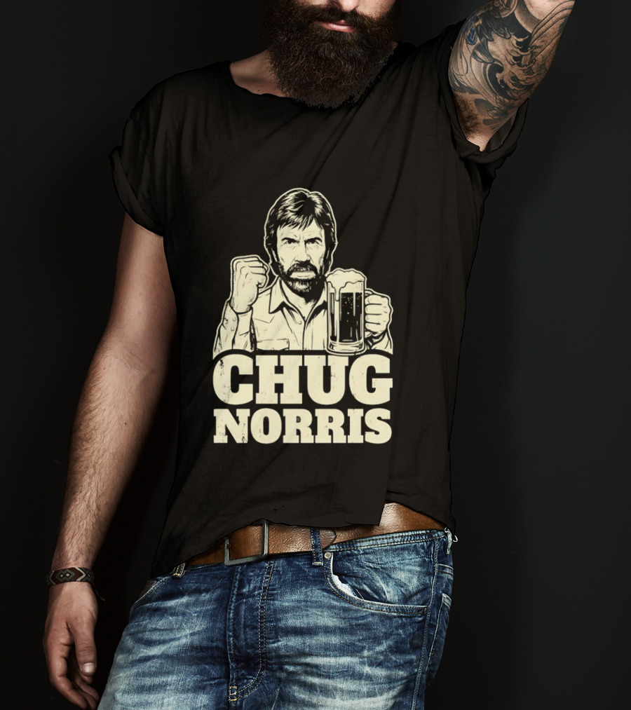 Chug Norris Beer Funny Drinking Joke T-Shirt