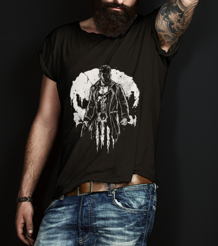 Frank Castle Aka Punisher He Who Punishes Iconic Vigilante Symbol Merchandise T-Shirt