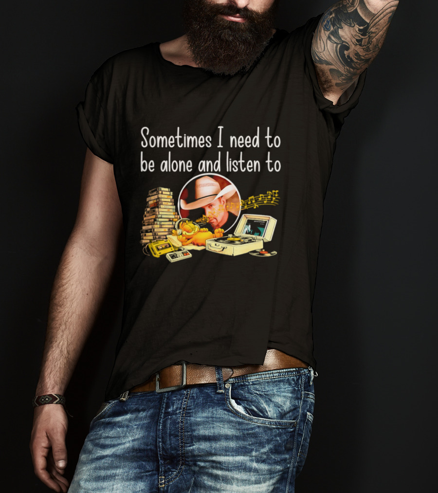 Garth Brooks Orange Cat Sometimes I Need To Be Alone And Listen To Music Retro Stack T-Shirt