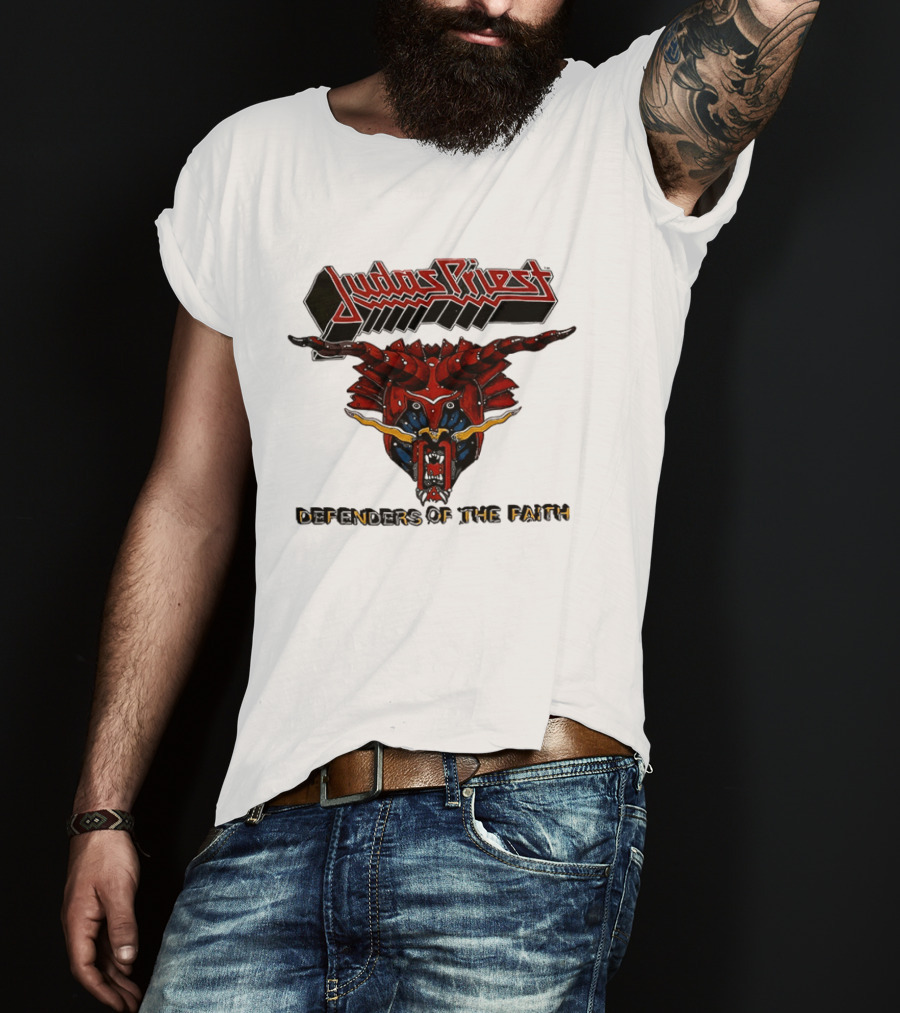 Judas Priest Defenders Of The Faith Album Cover Art Demon Helmet T-Shirt