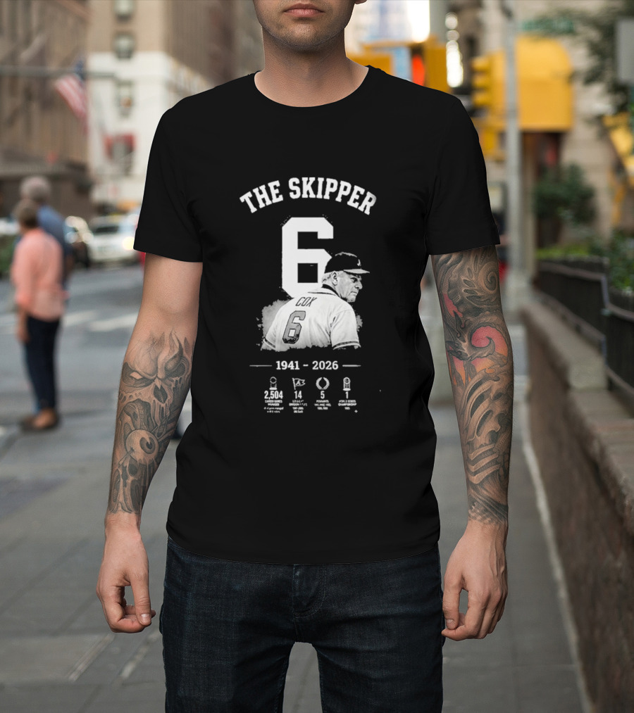 The Skipper 1941 2026 Number 6 Legendary Braves Manager T-Shirt