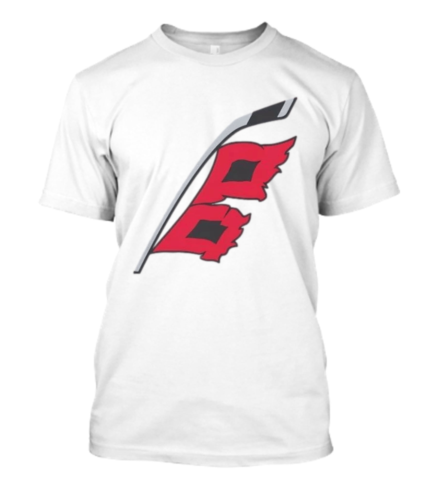 Carolina Hurricanes Red Storm Surge Hockey Stick Flag T-Shirt