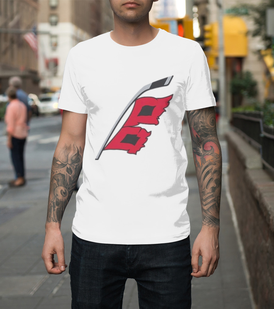 Carolina Hurricanes Red Storm Surge Hockey Stick Flag T-Shirt