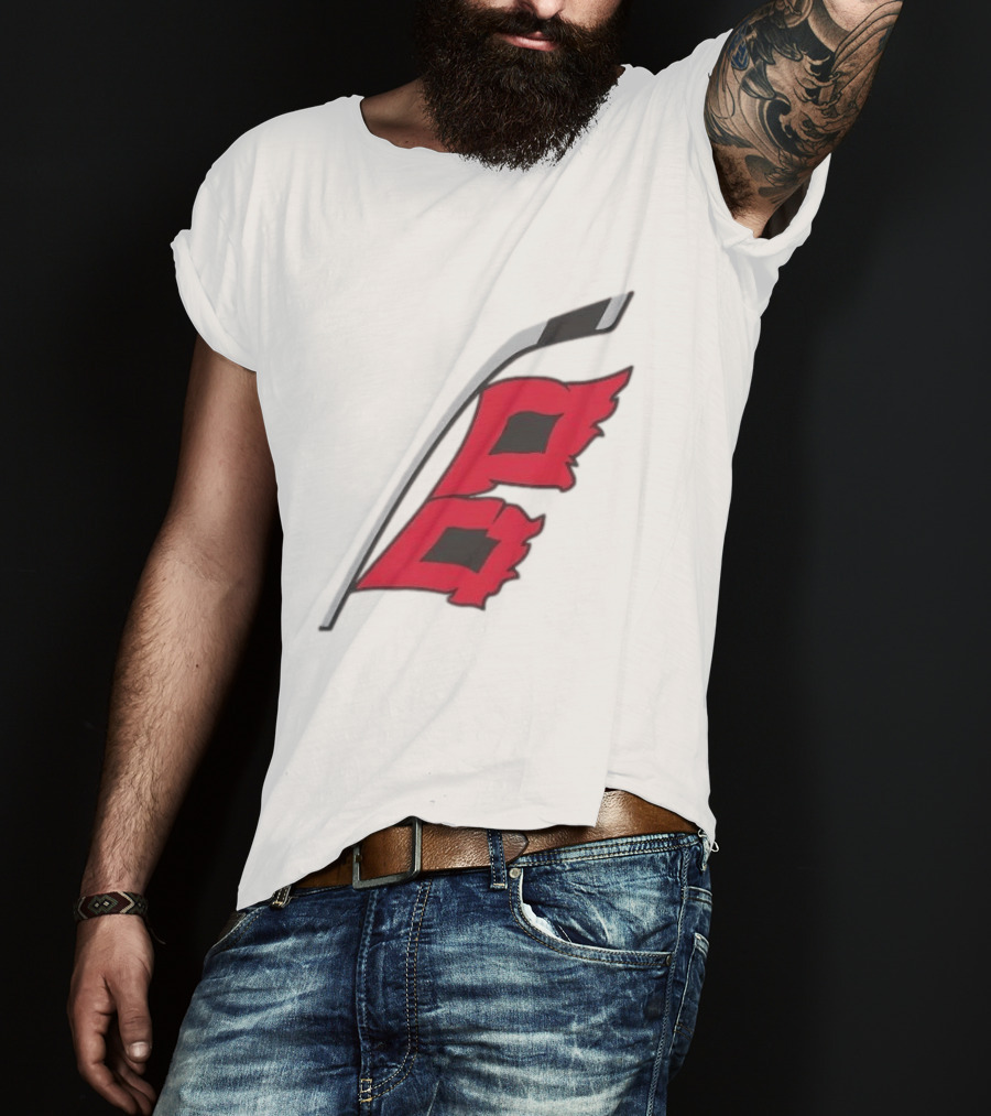 Carolina Hurricanes Red Storm Surge Hockey Stick Flag T-Shirt