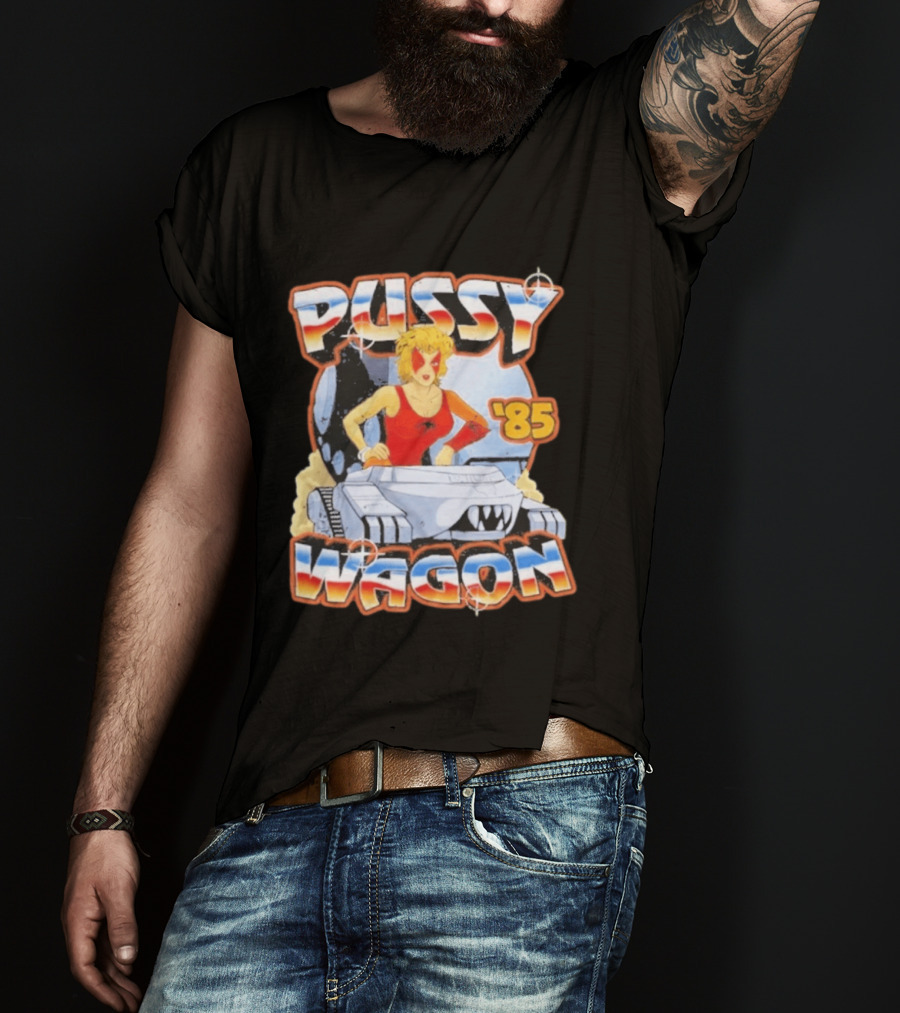 Pussy Wagon 85 Retro Car Girl Tank Cartoon T-Shirt