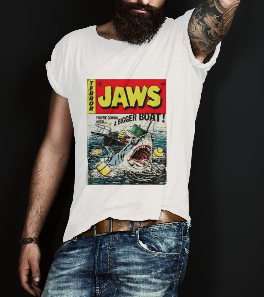 Terror Jaws Comic Cover You're Gonna Need A Bigger Boat T-Shirt