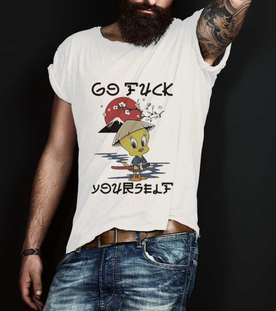 Looney Tunes Tweety Bird Samurai Go Fuck Yourself T-Shirt