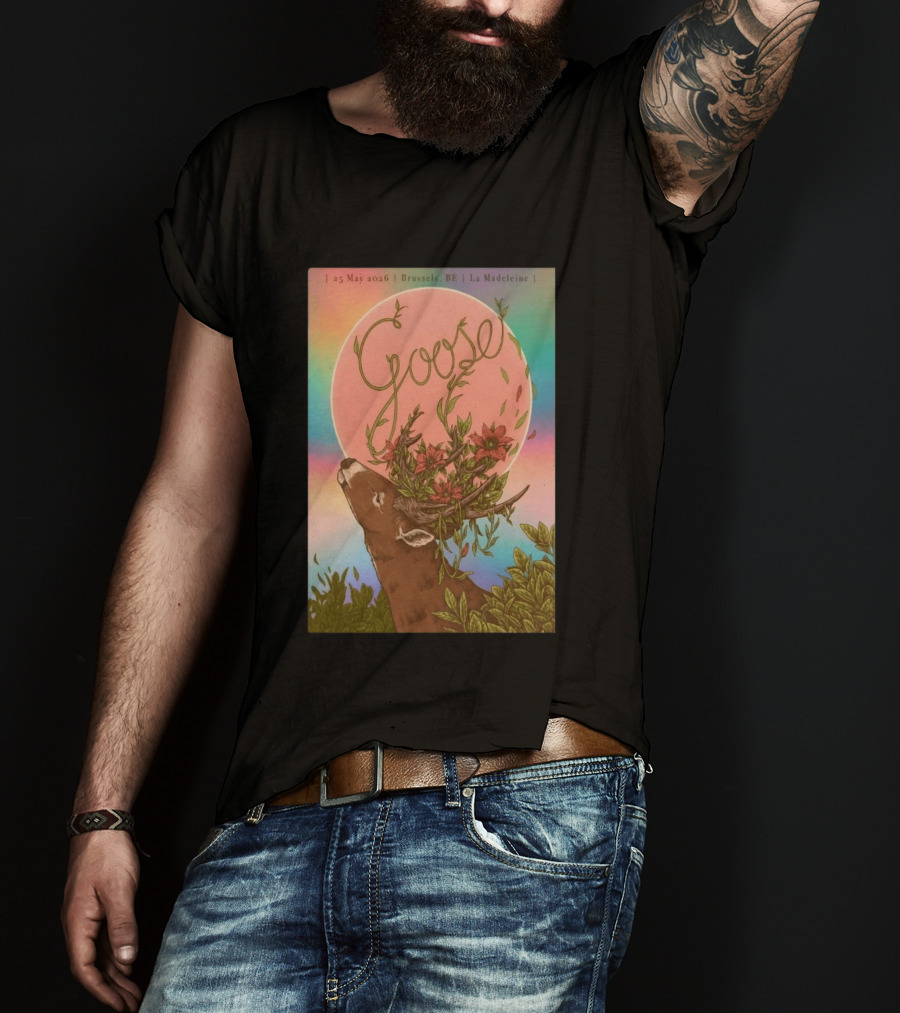 Goose Brussels BE La Madeleine May 25 2026 Deer With Blossoms T-Shirt