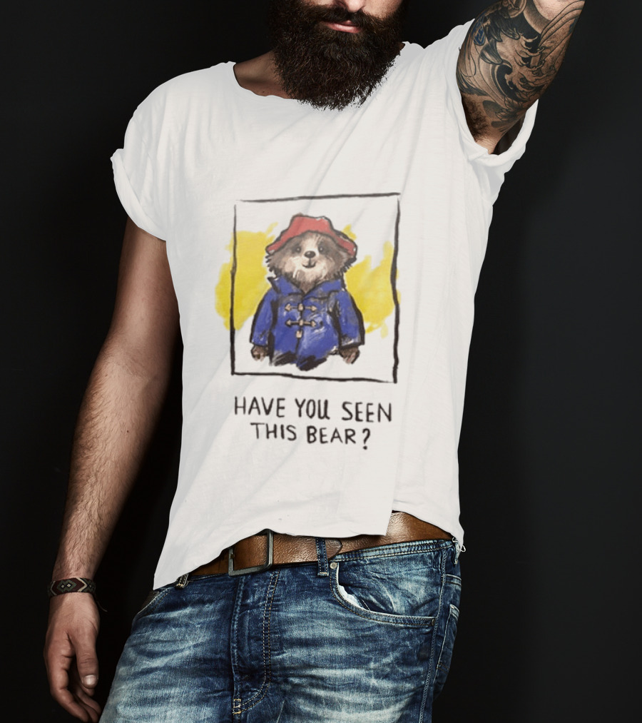 Have You Seen This Bear Missing Paddington Red Hat Blue Coat T-Shirt