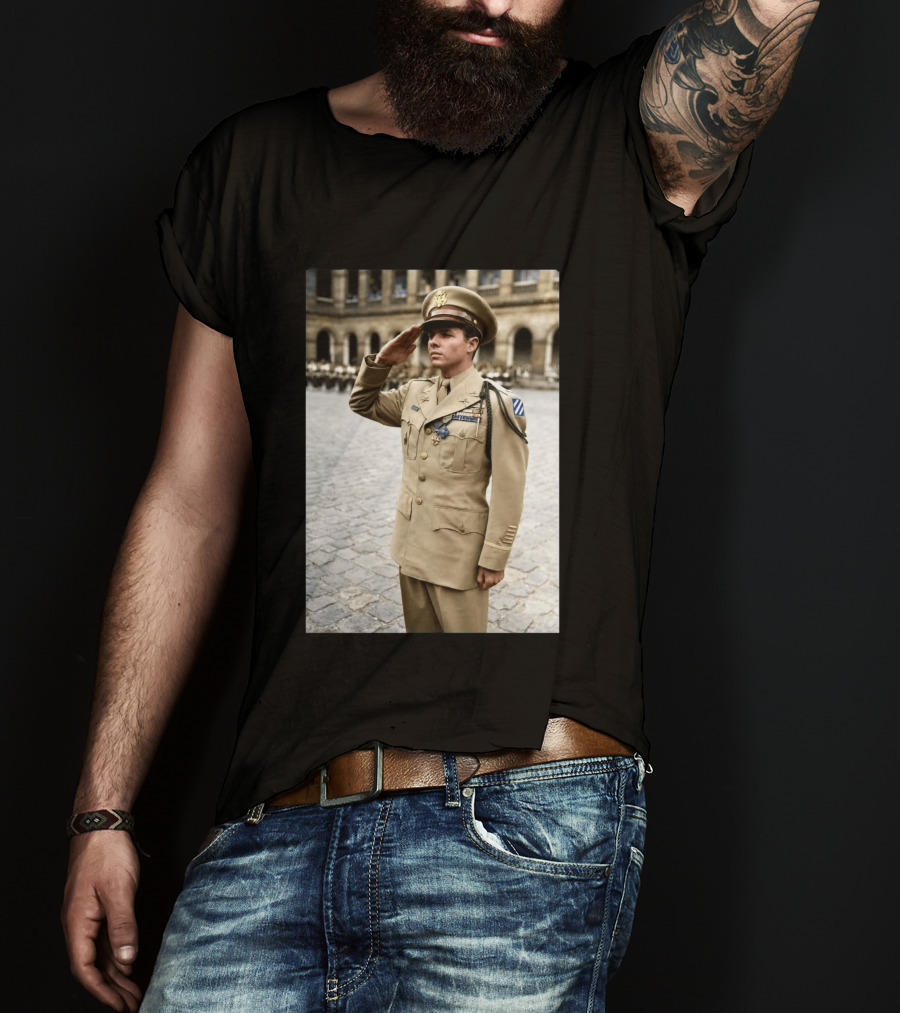 Audie Murphy The Boy Who Wouldn't Die May 28 1971 Plane Crash Hero 45 T-Shirt