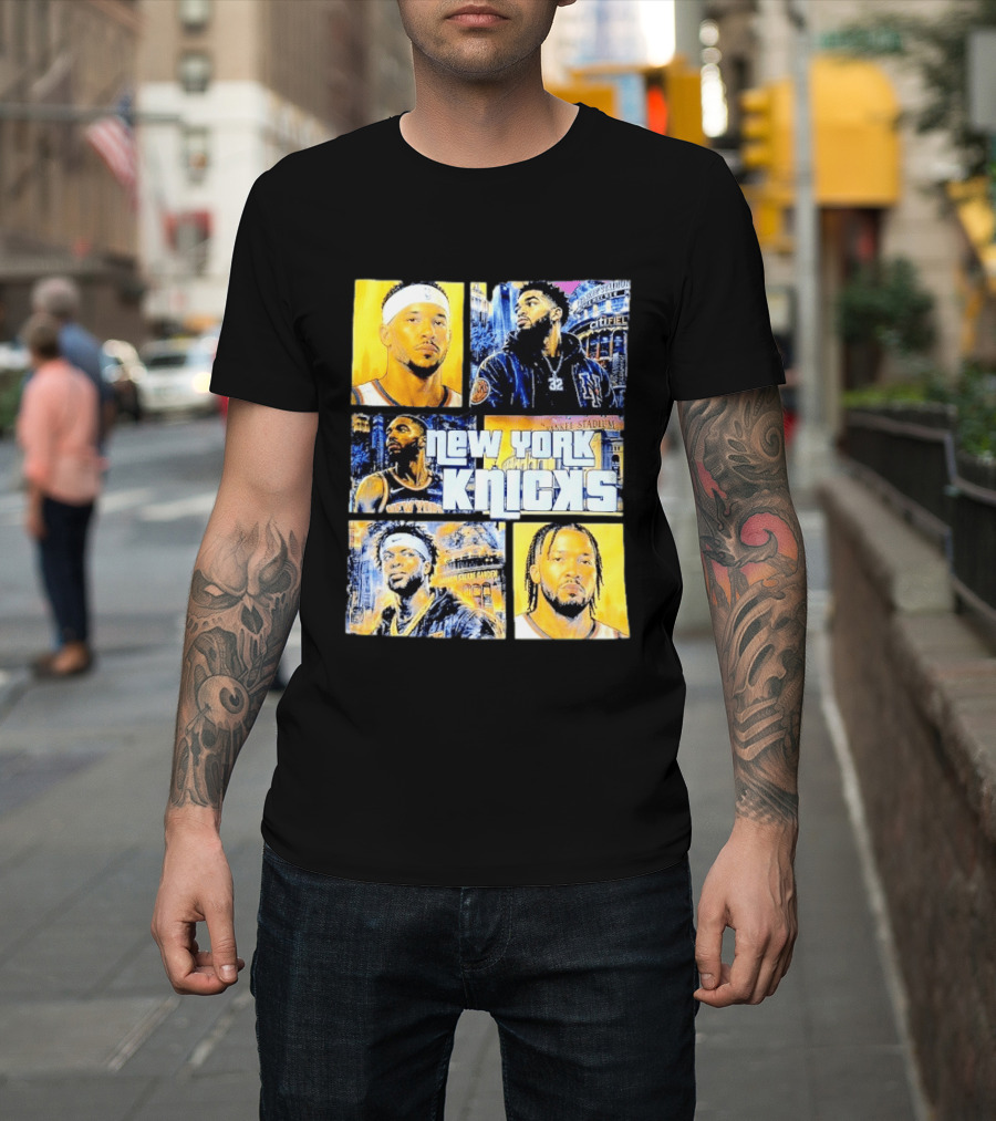 New York Knicks Yankee Stadium Cuffel Street Basketball Collaboration T-Shirt