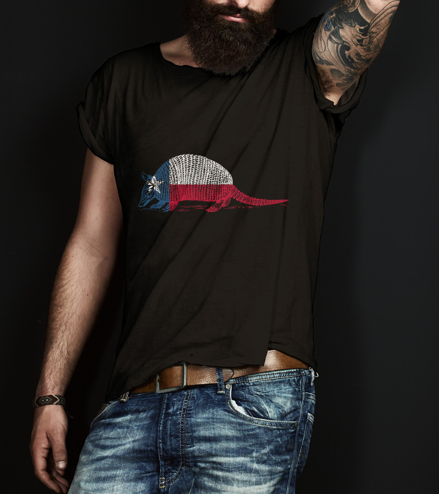 Armadillo Texas Flag Colors Texan Pride Armadillo T-Shirt