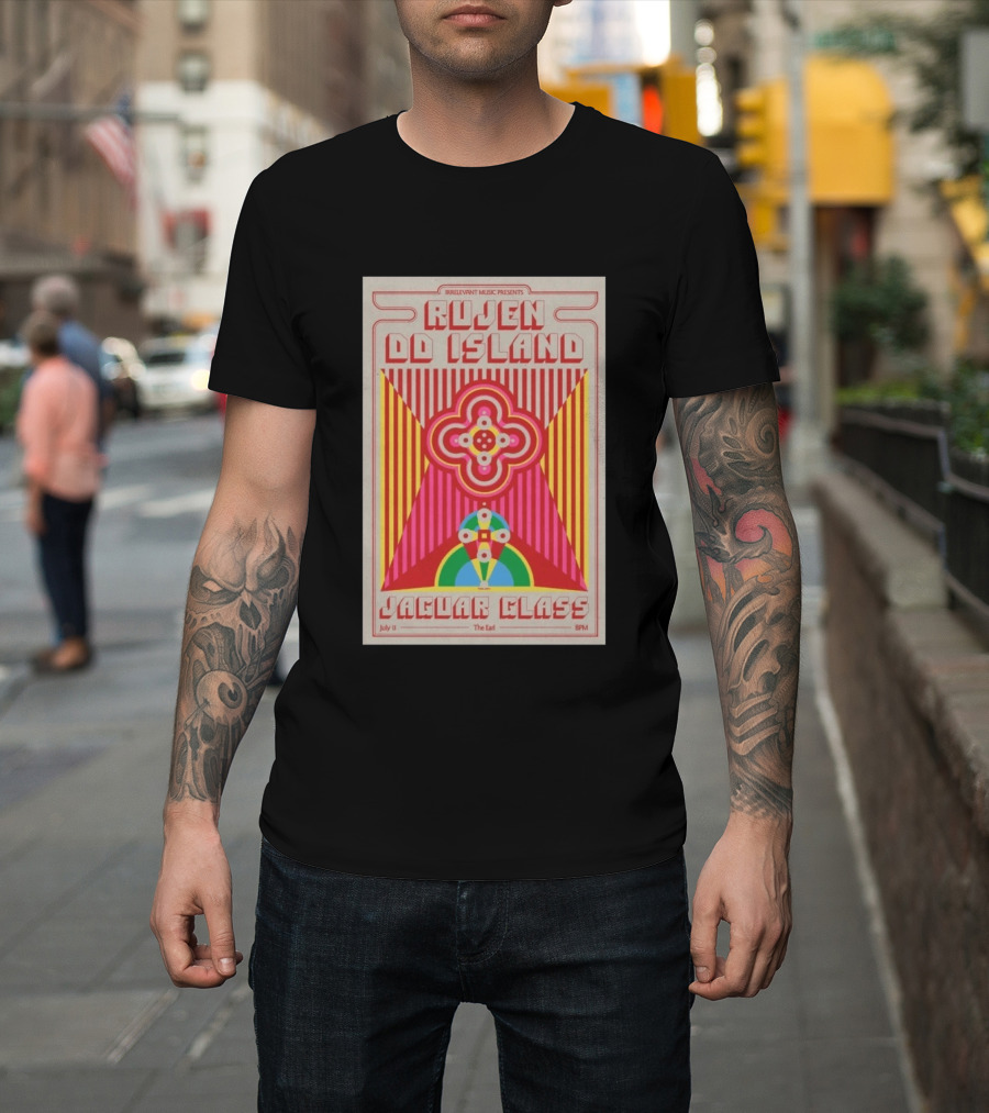Irrelevant Music Presents Rujen DD Island Jaguar Glass July 11 The Earl 8PM T-Shirt