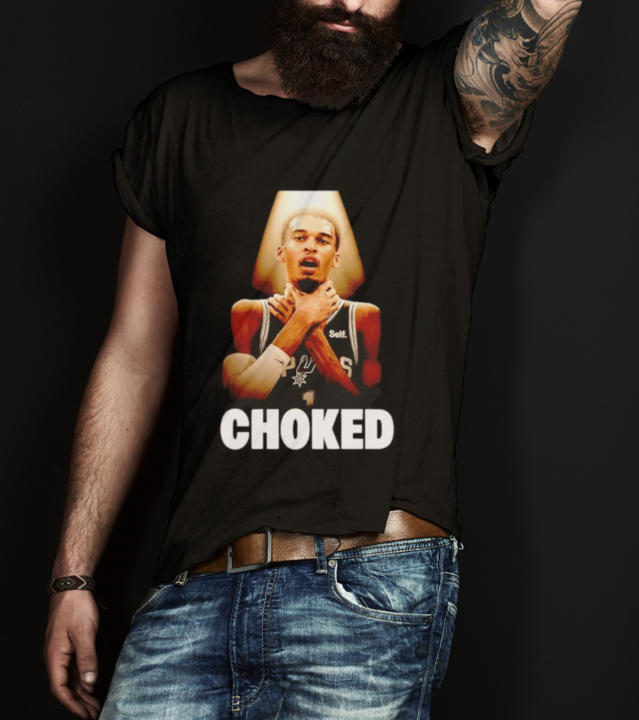 San Antonio Spurs Victor Wembanyama Choked Basketball Meme T-Shirt