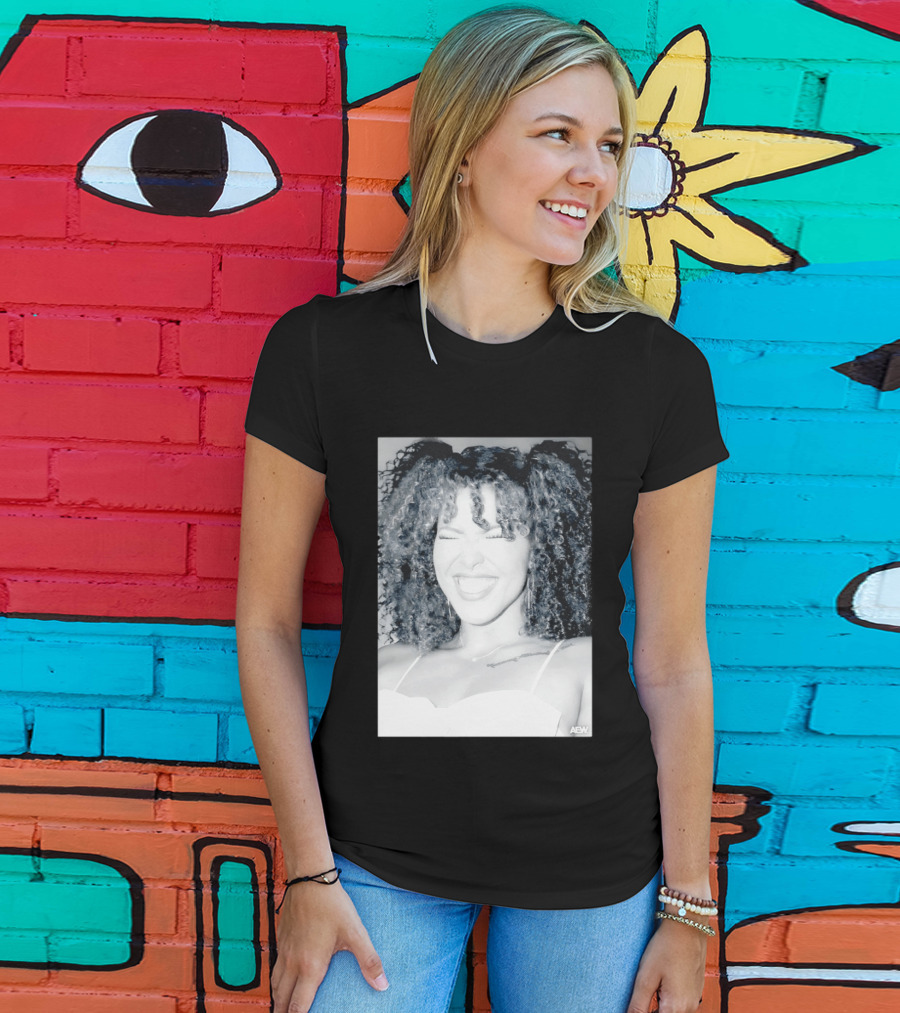 AEW Willow Nightingale Smile Black And White T-Shirt
