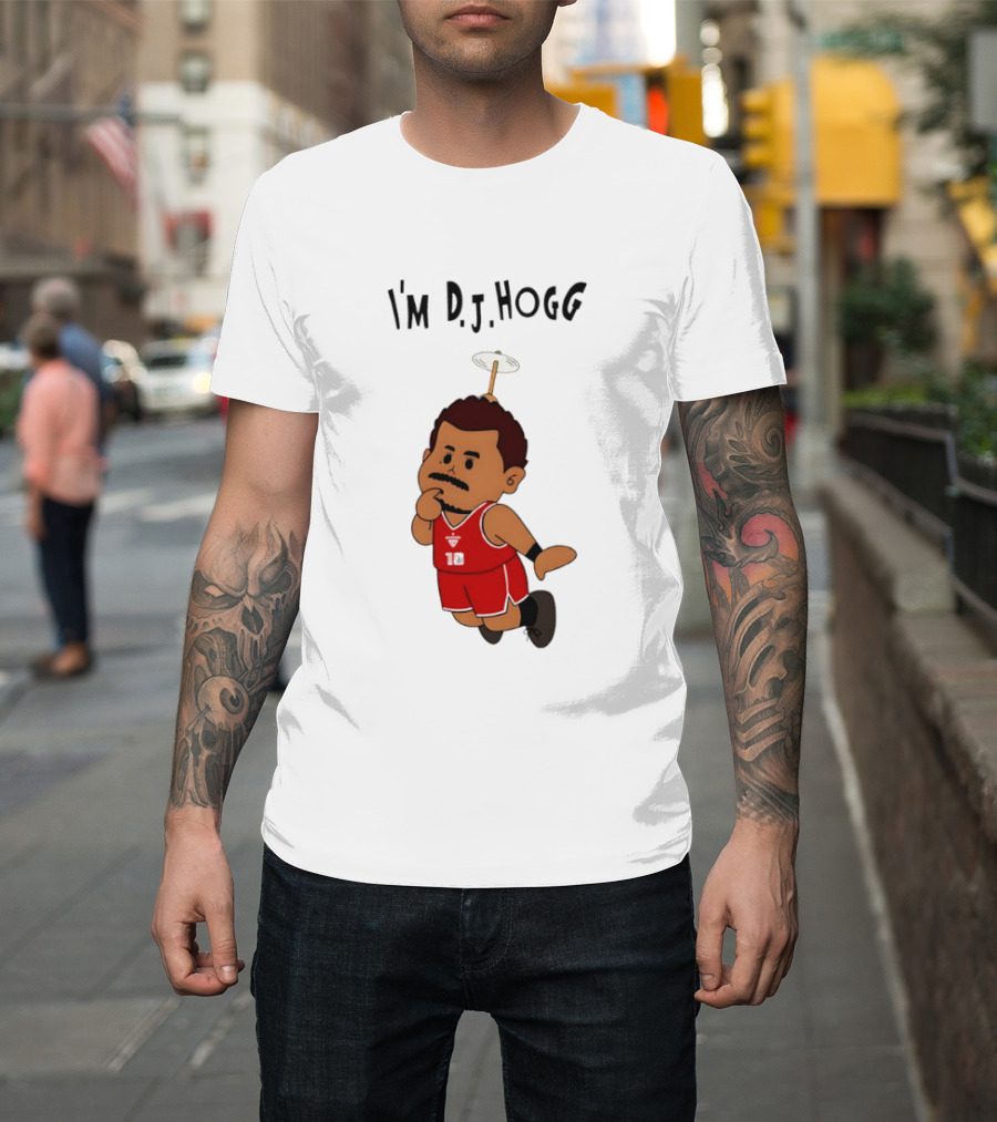I'm DJ Hogg Basketball Player Red Uniform Cartoon T-Shirt