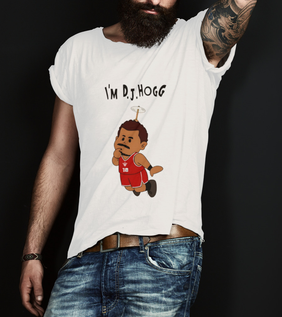 I'm DJ Hogg Basketball Player Red Uniform Cartoon T-Shirt