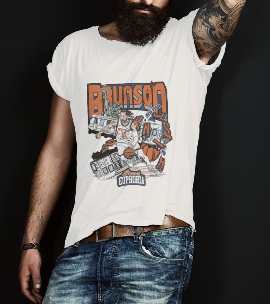 Brunson New York Knicks Planet Euphoria Comic Style NBA T-Shirt