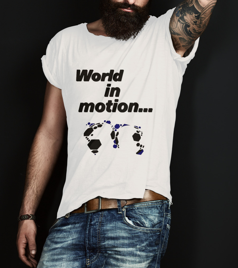 World In Motion Soccer Football Hexagon Shapes T-Shirt
