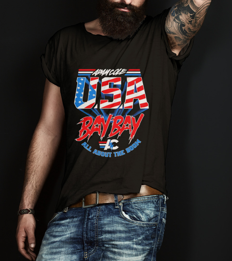 Advance USA Bay Bay All About The Boom Red White Blue Star T-Shirt