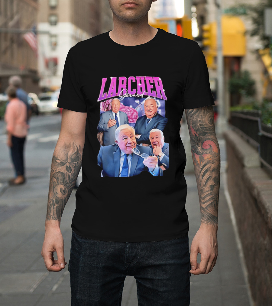 Larcher Gérard 90s Bootleg Style Retro Collage T-Shirt
