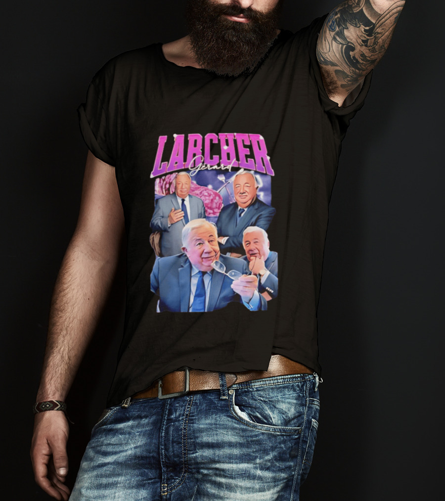 Larcher Gérard 90s Bootleg Style Retro Collage T-Shirt