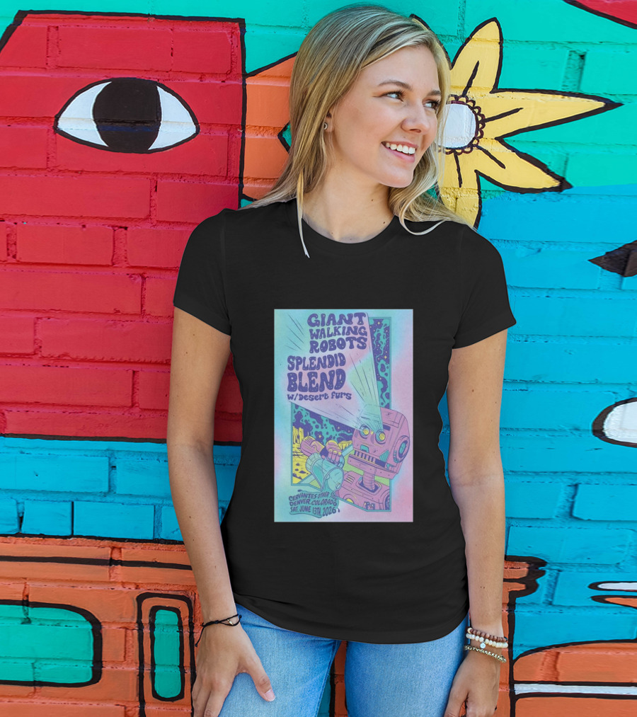Giant Walking Robots Splendid Blend Desert Furs Cervantes Other Side Denver June 13 2026 T-Shirt