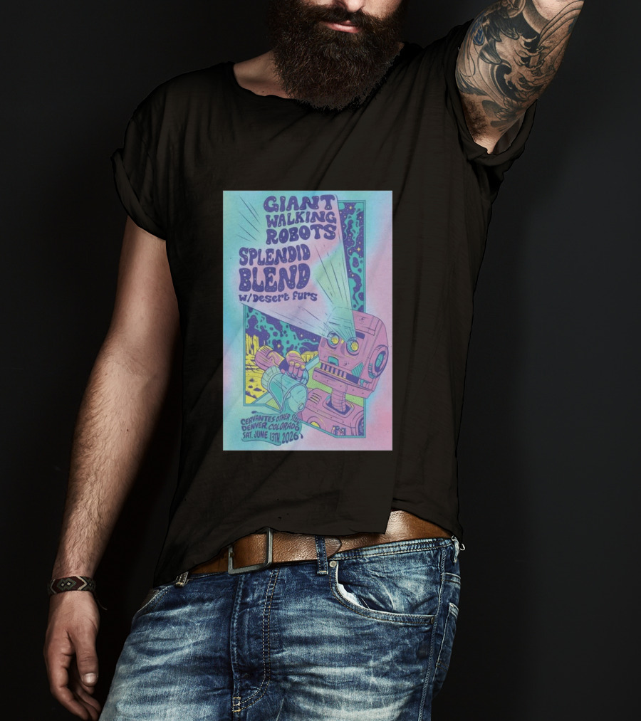 Giant Walking Robots Splendid Blend Desert Furs Cervantes Other Side Denver June 13 2026 T-Shirt