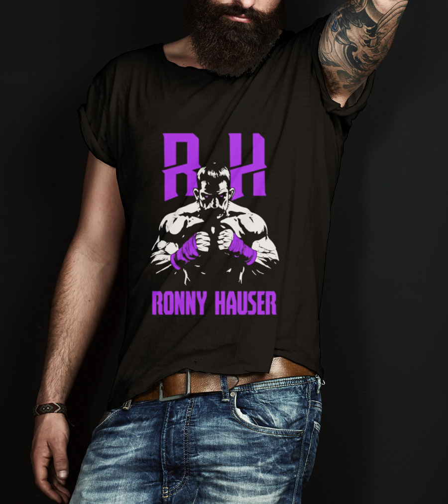RH Ronny Hauser Wrestler With Purple Boxing Wraps T-Shirt