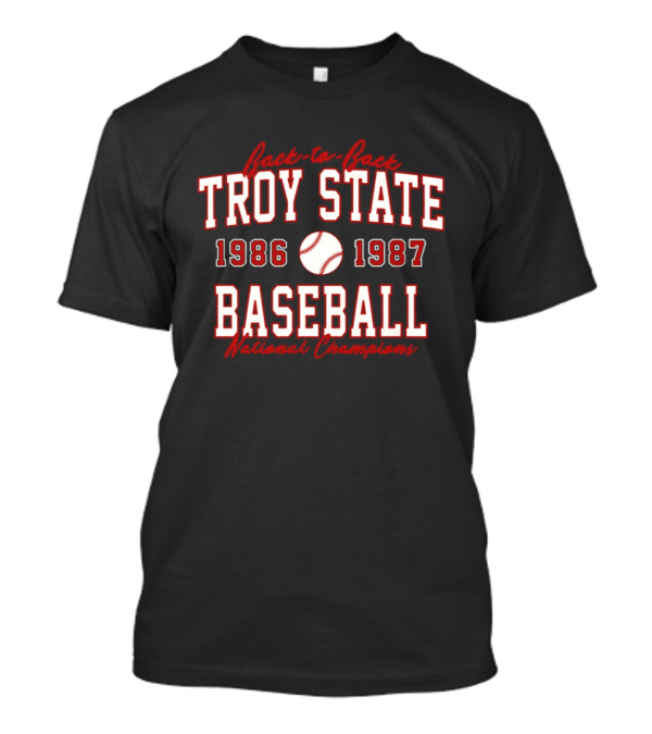 Troy State Baseball 1986 1987 National Champions T-Shirt