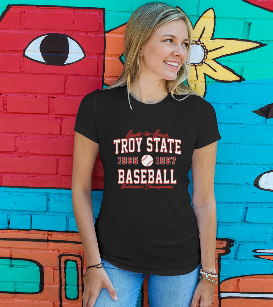 Troy State Baseball 1986 1987 National Champions T-Shirt
