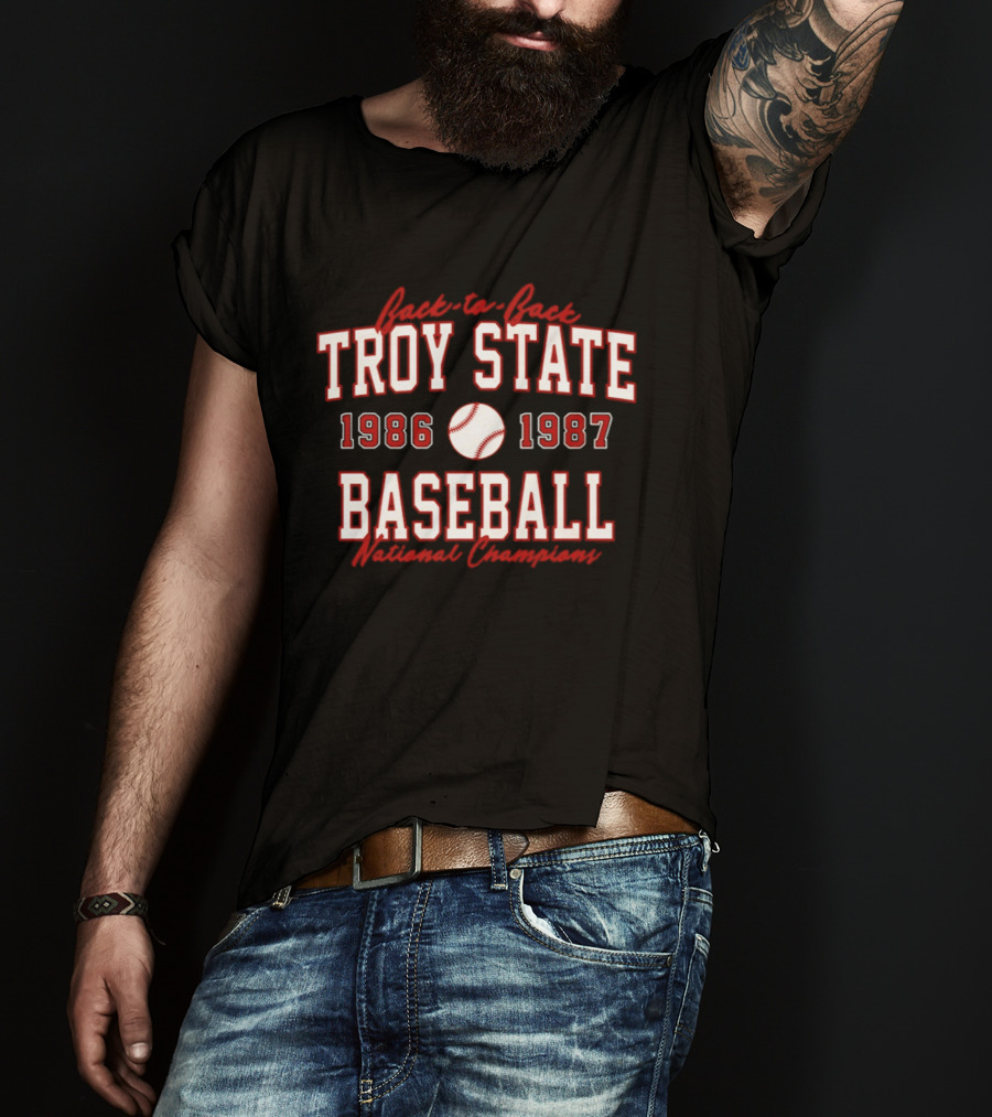 Troy State Baseball 1986 1987 National Champions T-Shirt