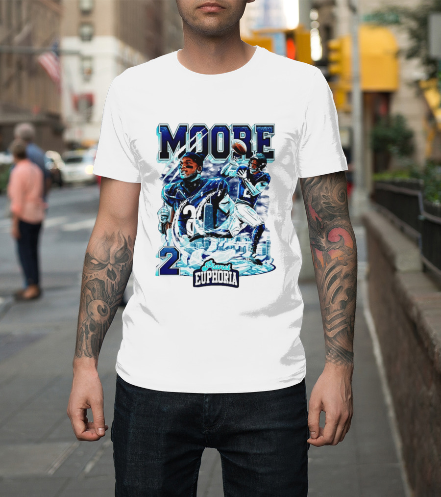 DJ Moore Chicago Bears Planet Euphoria Iceman Player Collage T-Shirt