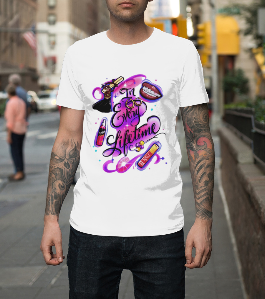 In Every Lifetime Lip Glow Gold Lip Graduation Black Girl Magic Aesthetic T-Shirt